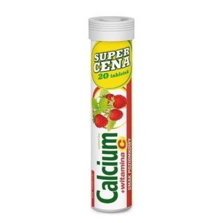 Calcium 300+ vitamin C wild strawberry 20 effervescent tablets