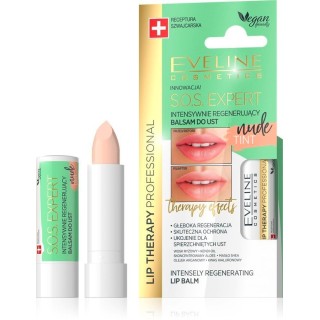 Eveline Lip Therapy SOS EXPERT regenererende nude color lippenbalsem 4 g