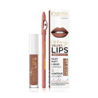 Рідка помада Eveline OH My Lips Matte 4,5 мл + набір олівців /14/ Choco Truffle
