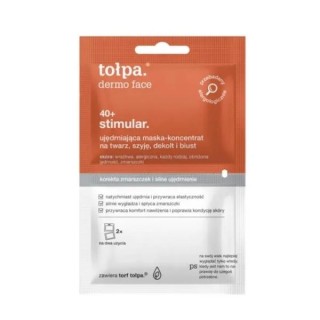 Tołpa Dermo Face 40+ Stimular. ujędrniająca Maska-koncentrat na twarz, szyję, dekolt i biust 2x6 ml Tołpa Dermo Face 40+ Stimular. ujędrniająca Maska-koncentrat na twarz, szyję, dekolt i biust 2x6 ml