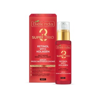 Bielenda Super Trio Retinol + Vit C + Collagen Actively revitalizing anti-wrinkle night Serum 30 ml