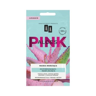 Очищаюча та зволожуюча шипуча маска для обличчя AA Aloes Pink 2x4 г