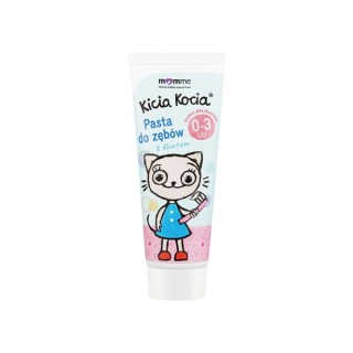 Momme Mother & Baby Natural Care Kitty Cat Toothpaste Without Fluoride 0-3 Years Bubble Gum 50ml