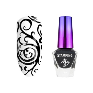 MollyLac Stempel en stempellak Zwart 10 ml MollyLac Stempel en stempellak Zwart 10 ml