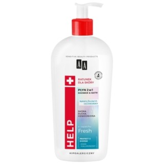 AA Help 2in1 hydraterend en beschermend Bad- en douchevloeistof 400 ml