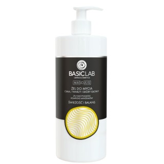 BasicLab Masculis Żel do mycia ciała, twarzy i skóry głowy Świeżość i balans 500 ml