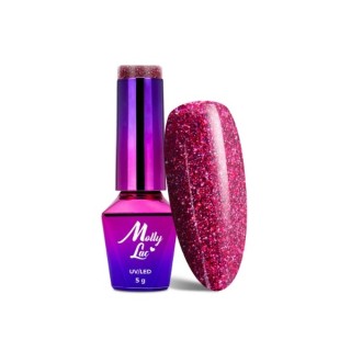 MollyLac /548/ Luxury Glam Hybrid Nail Polish Midnight Kiss 5 мл