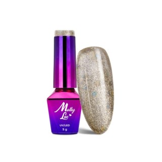 MollyLac /32/ Queens of Life Lakier Hybrydowy Perfect Gold 5 ml