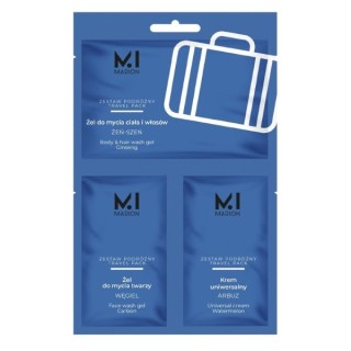 Marion Travel Pack Дорожній набір for Men : гель для вмивання тіла та волосся+гель для вмивання обличчя+універсальний крем