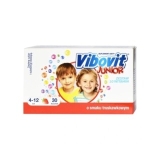 Vibovit Юніор Вітаміни для дітей 4-12 років, смак полуниці, 30 пакетиків